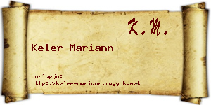 Keler Mariann névjegykártya