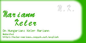 mariann keler business card